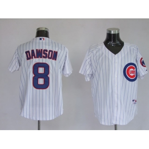 mlb chicago cubs dawson #8 m&n white(blue strip)