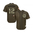 mlb jerseys chicago cubs #12 kyle schwarber green salute to service