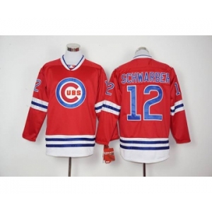 mlb jerseys chicago cubs #12 kyle schwarber red long sleeve