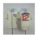 mlb jerseys chicago cubs #12 schwarber cream[1929 m&n][schwarber]