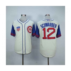 mlb jerseys chicago cubs #12 schwarber white[2015 new][schwarber]