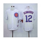 mlb jerseys chicago cubs #12 schwarber white(blue strip)][schwarber]