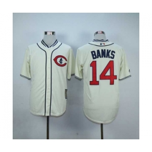 mlb jerseys chicago cubs #14 banks cream[1929 m&n]