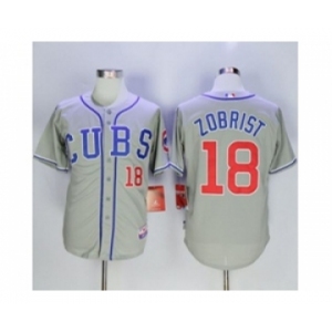 mlb jerseys chicago cubs #18 ben zobrist grey[zobrist]