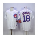 mlb jerseys chicago cubs #18 ben zobrist white(blue strip)[zobrist]