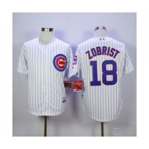 mlb jerseys chicago cubs #18 ben zobrist white(blue strip)[zobrist]