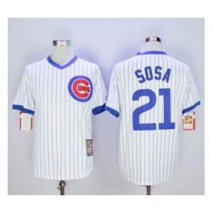 mlb jerseys chicago cubs #21 sosa white(grey strip)[m&n]