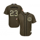 mlb jerseys chicago cubs #23 ryne sandberg green salute to service