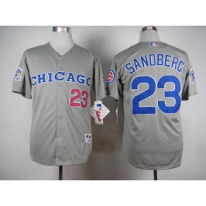 mlb jerseys chicago cubs #23 sandberg grey[m&n 1990]