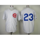 mlb jerseys chicago cubs #23 sandberg white[1984 m&n](blue strip)