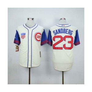 mlb jerseys chicago cubs #23 sandberg white[2015 new]