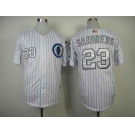 mlb jerseys chicago cubs #23 sandberg white(blue strip)