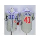 mlb jerseys chicago cubs #41 john lackey grey[lackey]