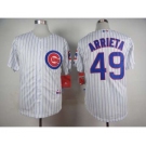 mlb jerseys chicago cubs #49 arrieta white(blue strip)