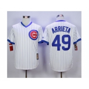 mlb jerseys chicago cubs #49 arrieta white(grey strip)[m&n]