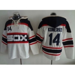 Chicago White Sox #14 Paul Konerko White Sawyer Hooded Sweatshirt Alternate Home MLB Hoodie