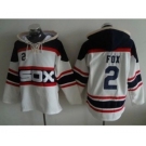 Chicago White Sox #2 Nellie Fox White Sawyer Hooded Sweatshirt Alternate Home MLB Hoodie