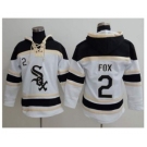 Chicago White Sox #2 Nellie Fox White Sawyer Hooded Sweatshirt Baseball Hoodie