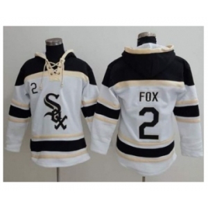 Chicago White Sox #2 Nellie Fox White Sawyer Hooded Sweatshirt Baseball Hoodie