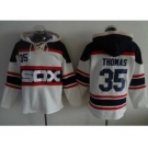 Chicago White Sox #35 Frank Thomas White Sawyer Hooded Sweatshirt Alternate Home MLB Hoodie