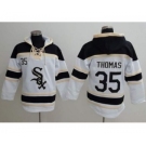 Chicago White Sox #35 Frank Thomas White Sawyer Hooded Sweatshirt Baseball Hoodie