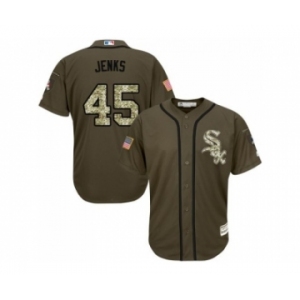 Chicago White Sox #45 Bobby Jenks Green Salute to Service Stitched Baseball Jersey[Jenks]