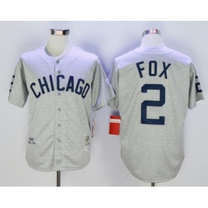 Men 1960 Chicago White Sox #2 Nellie Fox Mitchell & Ness Grey Authentic Throwback Jersey