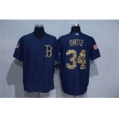 Men Boston Red Sox #34 David Ortiz Blue Camo New Cool Base Jerseys