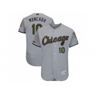 Men Chicago White Sox #10 Yoan Moncada Grey Flexbase Authentic Collection 2018 Memorial Day Stitched MLB Jersey