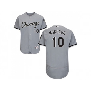 Men Chicago White Sox #10 Yoan Moncada Grey Flexbase Authentic Collection Stitched MLB Jersey