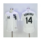 Men Chicago White Sox #14 Paul Konerko Majestic White Flexbase Authentic Collection Player Jersey