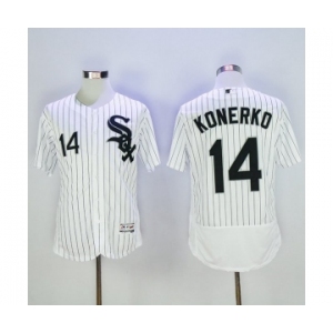 Men Chicago White Sox #14 Paul Konerko Majestic White Flexbase Authentic Collection Player Jersey