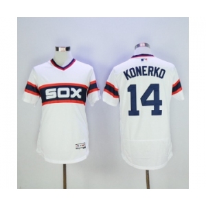 Men Chicago White Sox #14 Paul Konerko Majestic white Flexbase Authentic Cooperstown Player Jersey