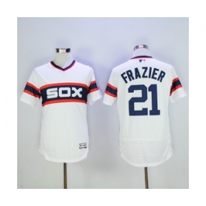 Men Chicago White Sox #21 Todd Frazier Majestic white Flexbase Authentic Cooperstown Player Jersey