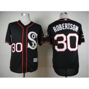 Men Chicago White Sox #30 David Robertson Black 2016 Official Cool Base Jersey