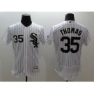 Men Chicago White Sox #35 Frank Thomas Majestic White Flexbase Authentic Collection Player Jersey