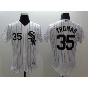 Men Chicago White Sox #35 Frank Thomas Majestic White Flexbase Authentic Collection Player Jersey