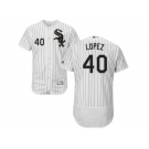 Men Chicago White Sox #40 Reynaldo Lopez White(Black Strip) Flexbase Authentic Collection Stitched MLB Jerseys