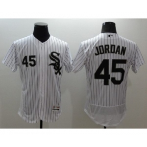 Men Chicago White Sox #45 Jordan Majestic White Flexbase Authentic Collection Player Jersey