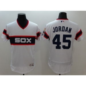 Men Chicago White Sox #45 Jordan Majestic white Flexbase Authentic Collection Player Jersey