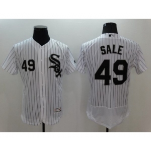 Men Chicago White Sox #49 Chris Sale Majestic White Flexbase Authentic Collection Player Jersey