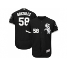 Men Chicago White Sox #58 Miguel Gonzalez Black Flexbase Authentic Collection Stitched MLB Jerseys