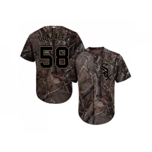 Men Chicago White Sox #58 Miguel Gonzalez Camo Realtree Collection Cool Base Stitched MLB Jerseys