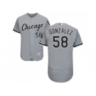 Men Chicago White Sox #58 Miguel Gonzalez Grey Flexbase Authentic Collection Stitched MLB Jerseys