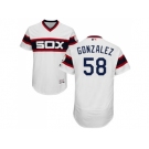 Men Chicago White Sox #58 Miguel Gonzalez White Flexbase Authentic Collection Alternate Home Stitched MLB Jerseys