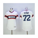 Men Chicago White Sox #72 Carlton Fisk Majestic white Flexbase Authentic Cooperstown Player Jersey