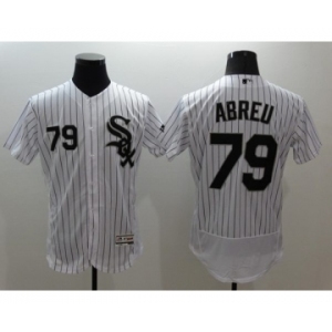 Men Chicago White Sox #79 Jose Abreu Majestic White Flexbase Authentic Collection Player Jersey