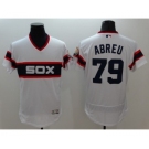 Men Chicago White Sox #79 Jose Abreu Majestic white Flexbase Authentic Collection Player Jersey