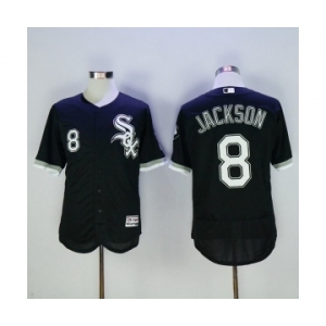 Men Chicago White Sox #8 Bo Jackson Majestic Black Flexbase Authentic Collection Player Jersey