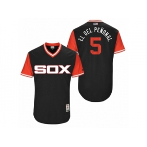 Men's 2017 Little League World Series White Sox Yolmer Sanchez #5 El Del Penonal Black Jersey